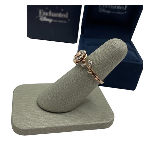 10K Rose Gold Disney Enchanted Beauty & The Beast Rose Ring (3937) - Picture 5 of 6